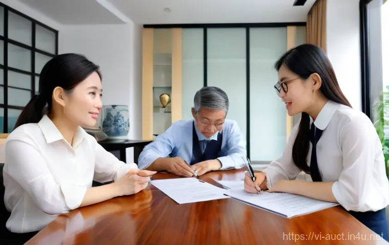 경매사 자격증의 중요성과 활용도 - A dynamic scene of a young Vietnamese male or female auctioneer, in their late 20s to early 30s, act...