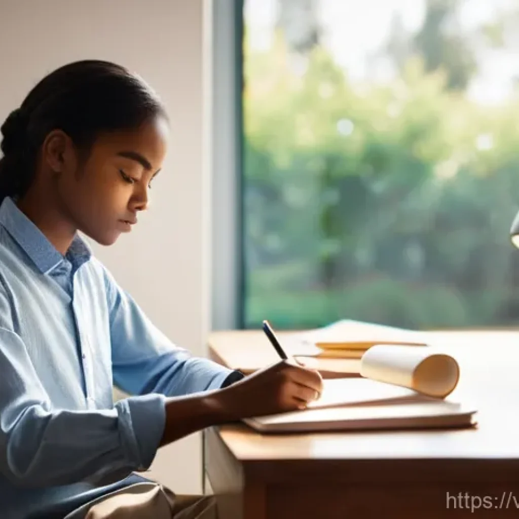 경매사 시험 준비 과정에서의 집중력 유지법 - **Prompt:** A young adult student, appearing calm and deeply focused, is comfortably seated at a met...