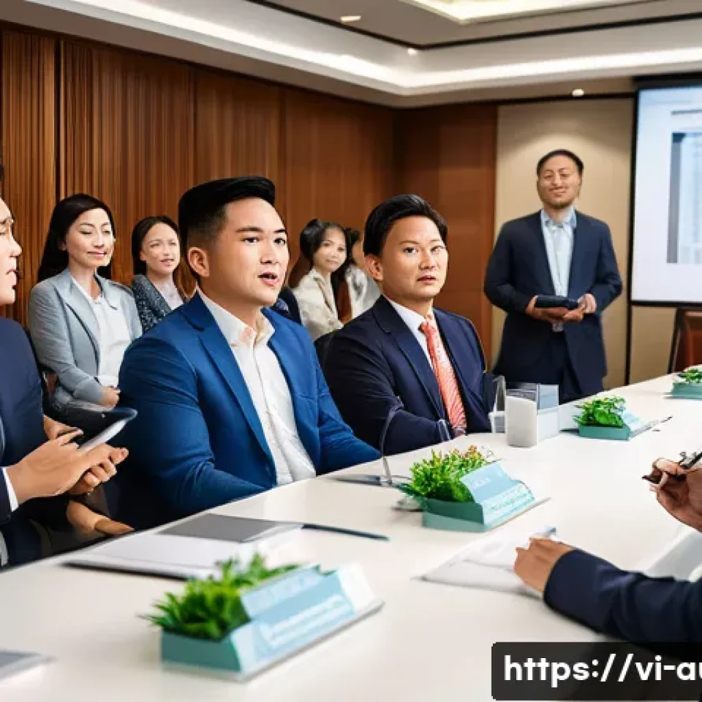 경매사 실기시험에서 주의할 실수 - A professional Vietnamese auction scene inside a modern conference room, featuring a confident aucti...