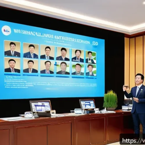 경매사 자격증 최신 트렌드 분석 - A professional Vietnamese auctioneer in a modern auction house setting, wearing formal business atti...