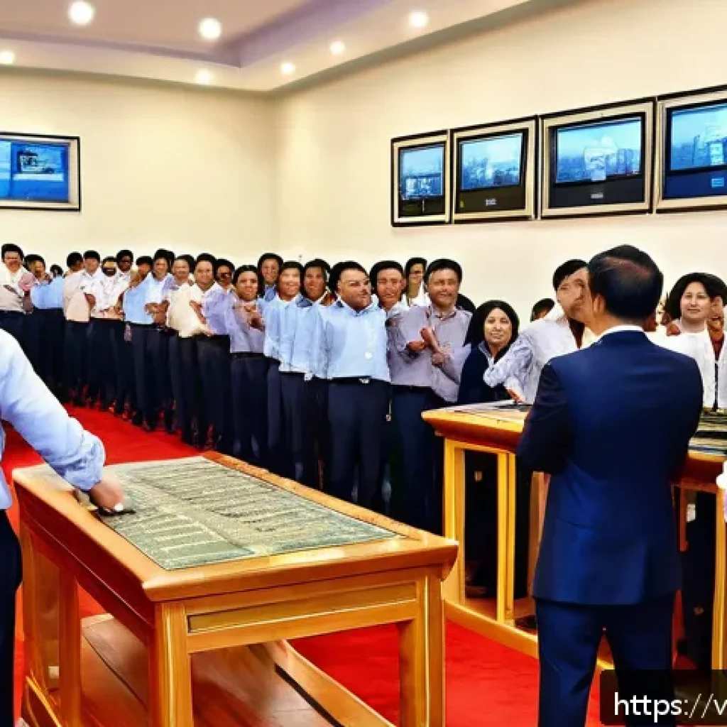 경매사 시험장에서 발생할 수 있는 문제 대비 - A detailed scene of a Vietnamese auction house interior during a property auction, showing diverse p...